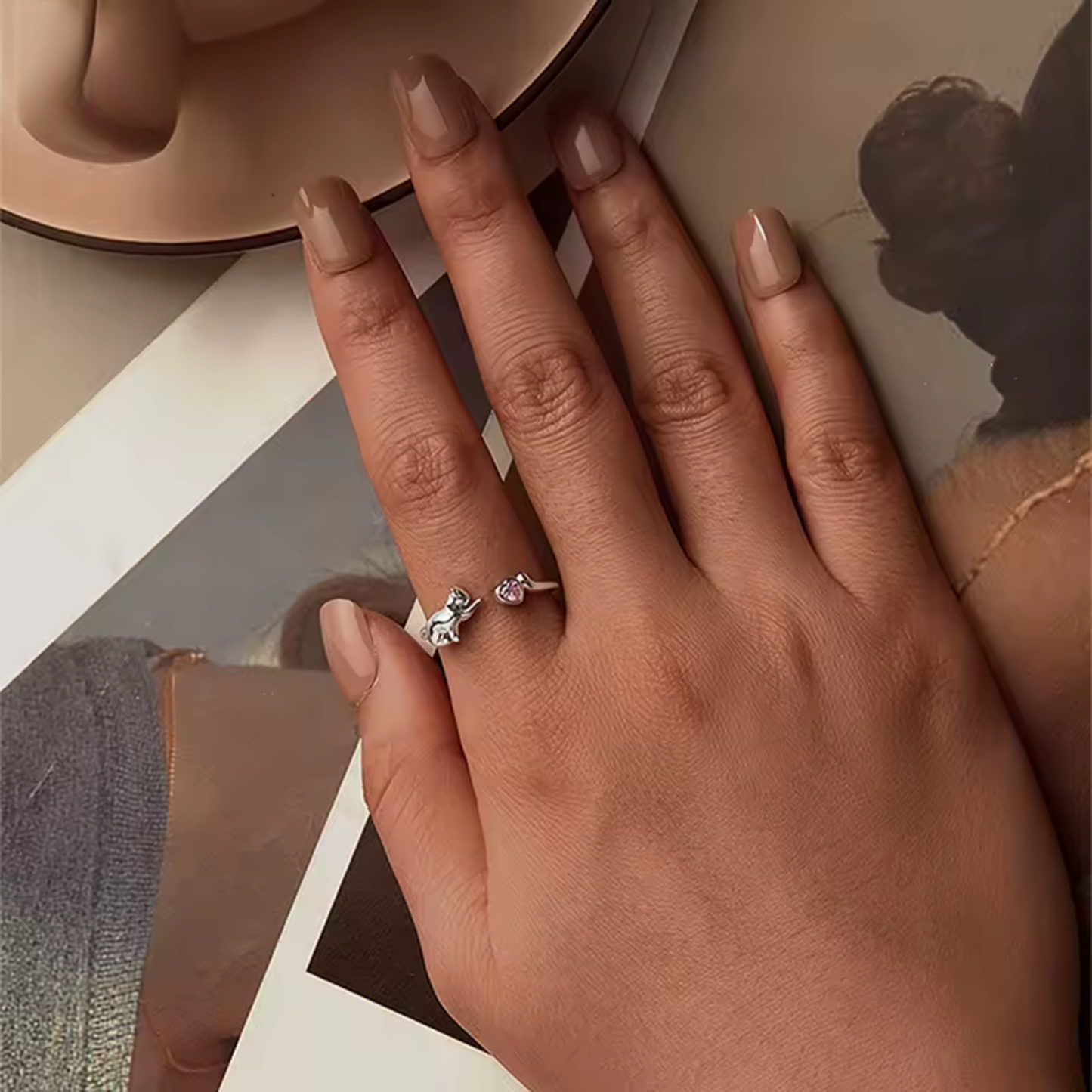 Anello "Pink Heart" in zircone rosa e argento S925