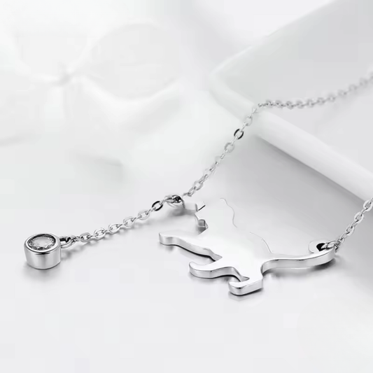 Collana "Luce Felina" in argento S925 e zirconi