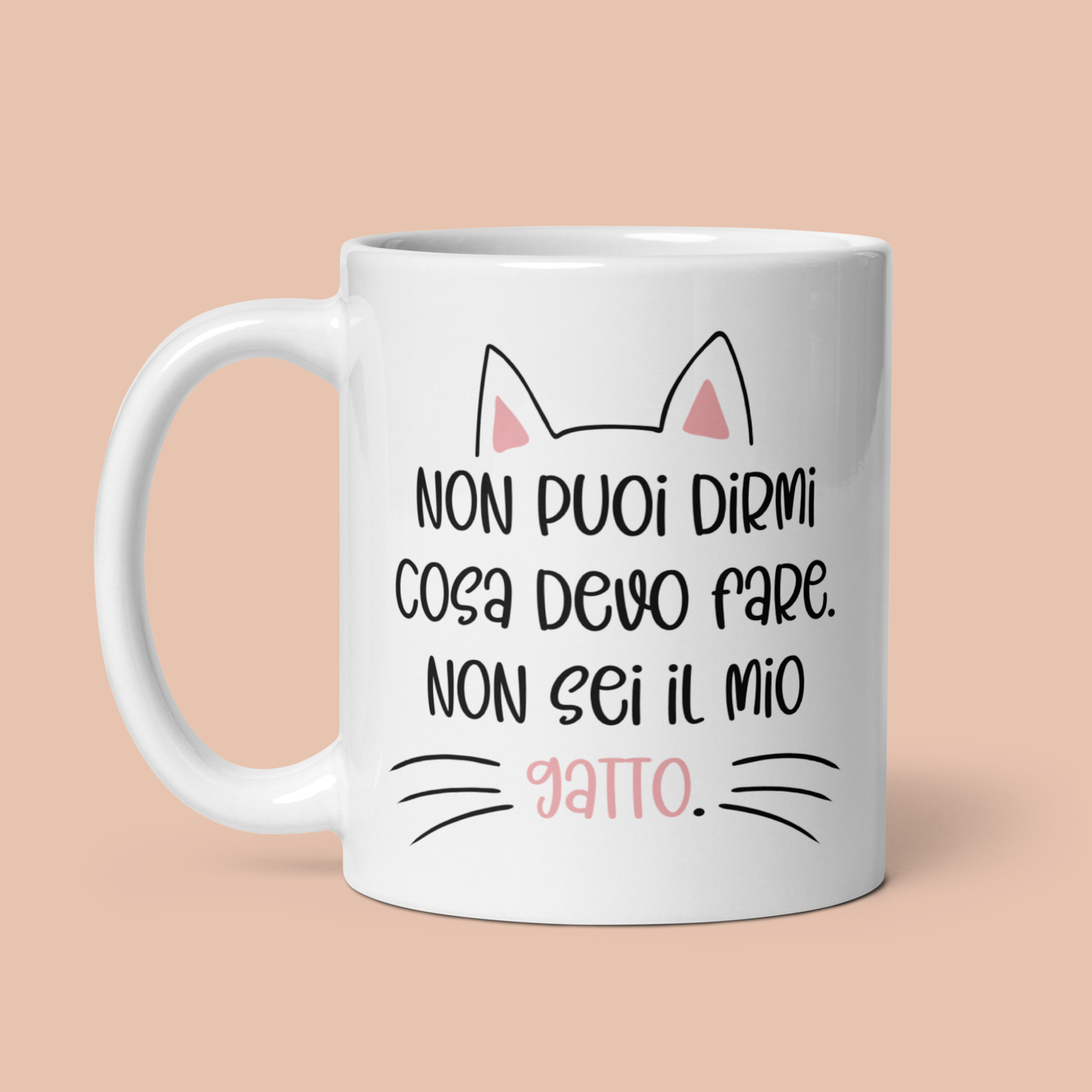 Tazza Nera "Non Sei Il Mio Gatto"