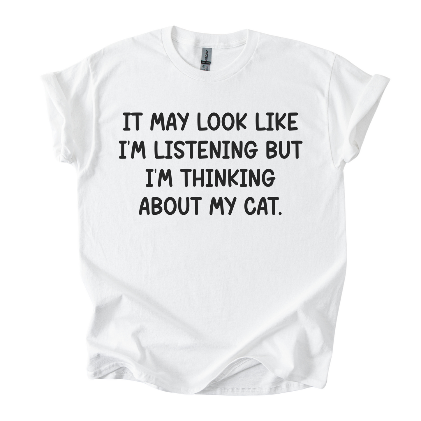 T-shirt Unisex "I'm thinking about my cat"