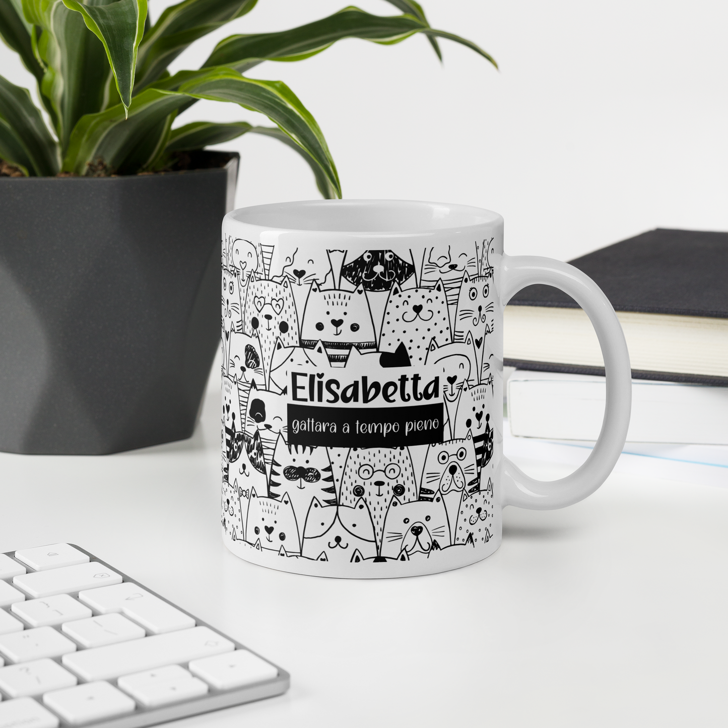 Tazza Personalizzata “Gattara a tempo pieno”