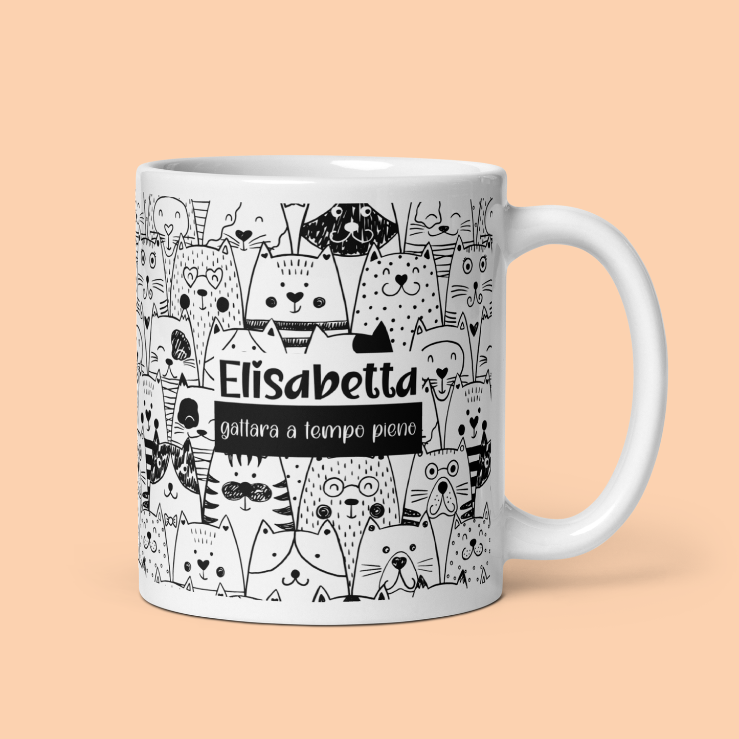 Tazza Personalizzata “Gattaro/a a tempo pieno”