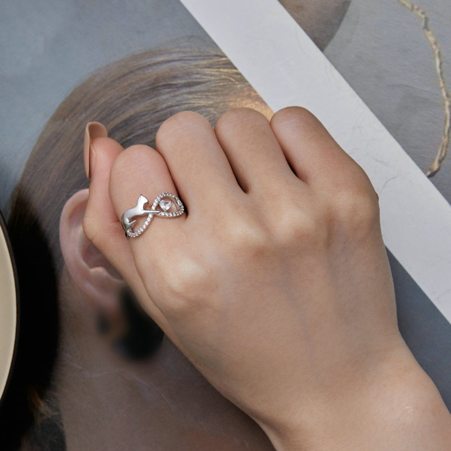 Anello "Infinite Love" in argento S925 e zirconi