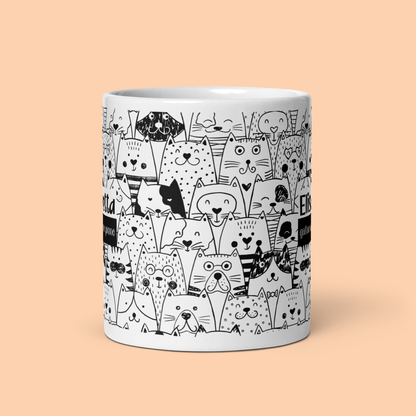 Tazza Personalizzata “Gattaro/a a tempo pieno”