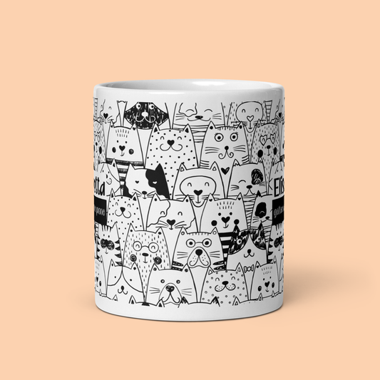 Tazza Personalizzata “Gattaro/a a tempo pieno”