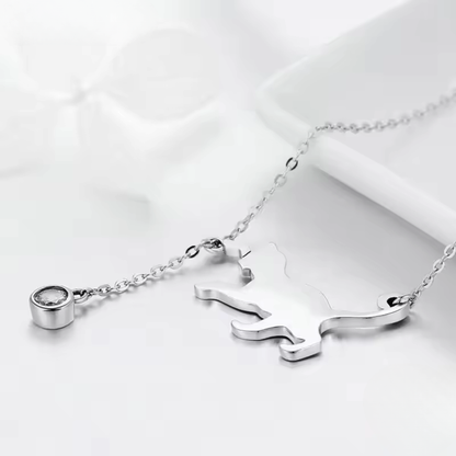Collana "Luce Felina" in argento S925 e zirconi