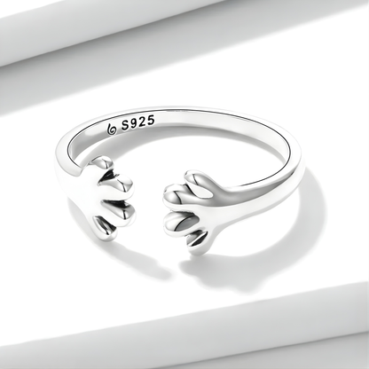 Anello "Abbraccio Felino" in argento S925