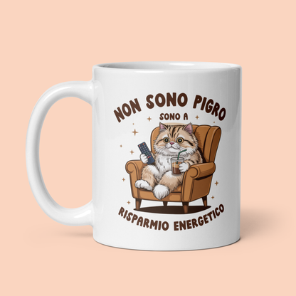 Tazza "Gattaro/a a risparmio energetico"