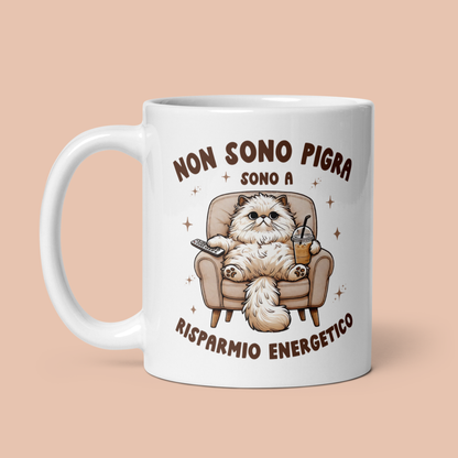 Tazza "Gattaro/a a risparmio energetico"