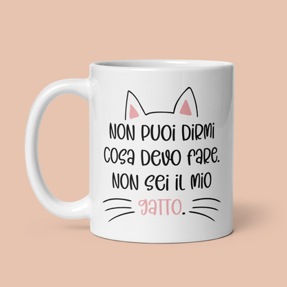 Tazza Nera "Non Sei Il Mio Gatto"