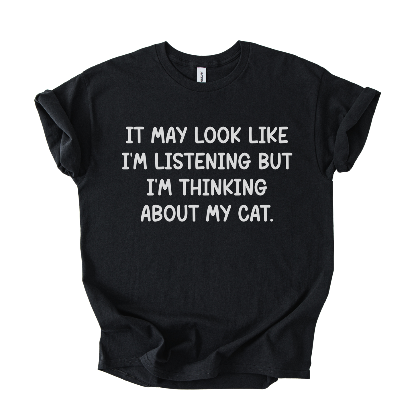 T-shirt Unisex "I'm thinking about my cat"