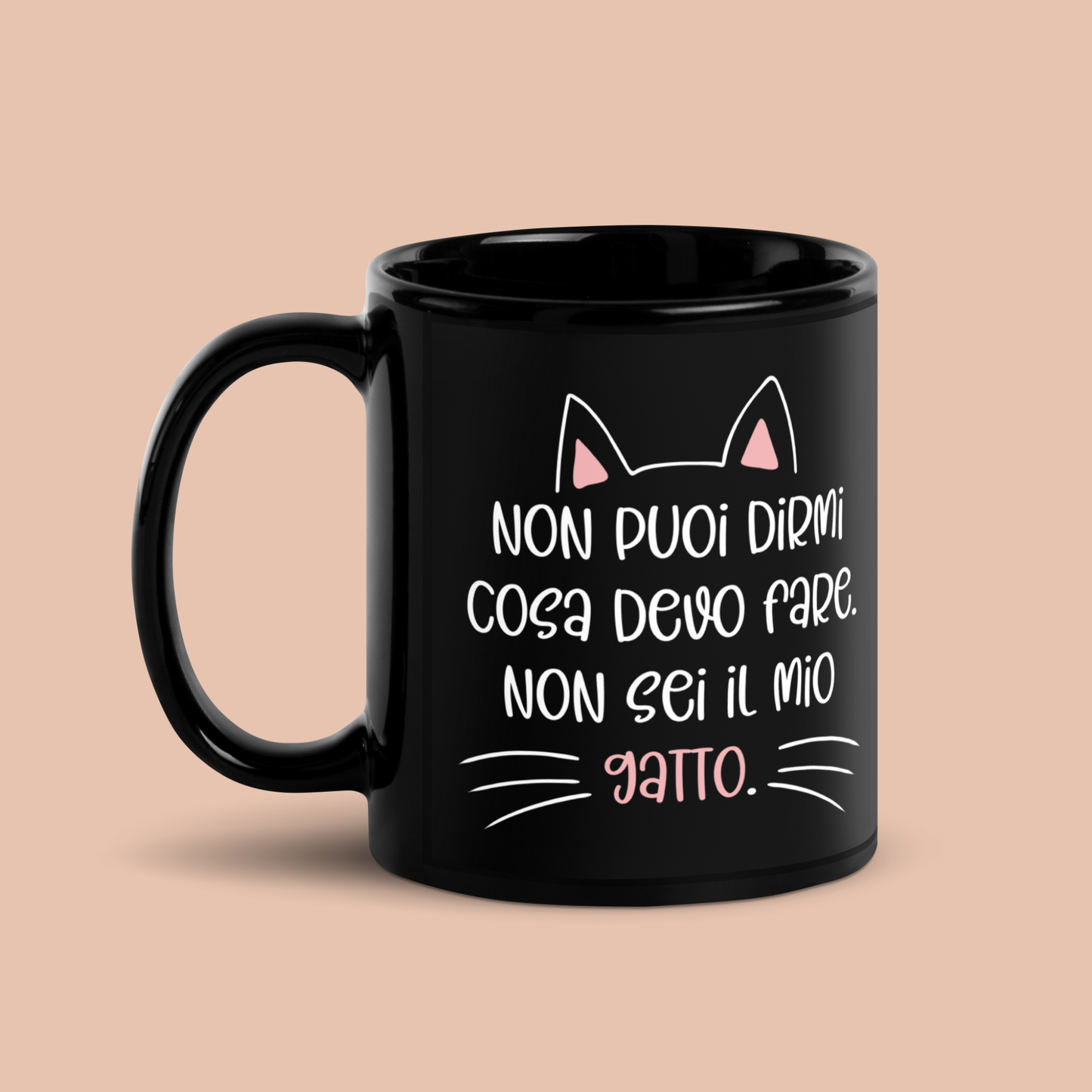 Tazza Nera "Non Sei Il Mio Gatto"