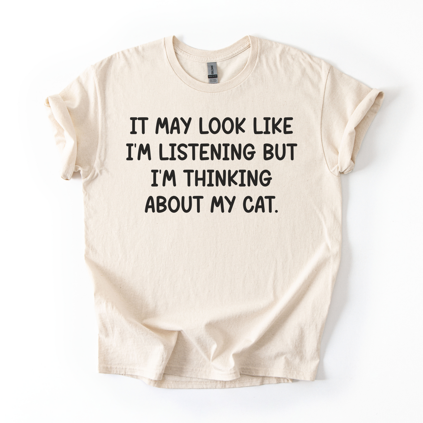 T-shirt Unisex "I'm thinking about my cat"