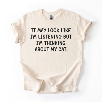 T-shirt Unisex "I'm thinking about my cat"