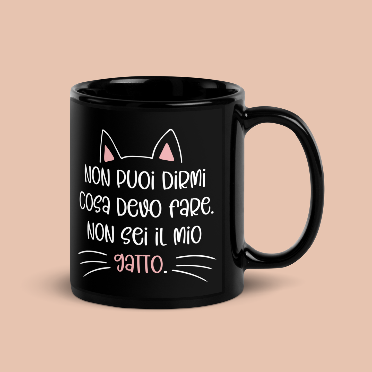 Tazza Nera "Non Sei Il Mio Gatto"