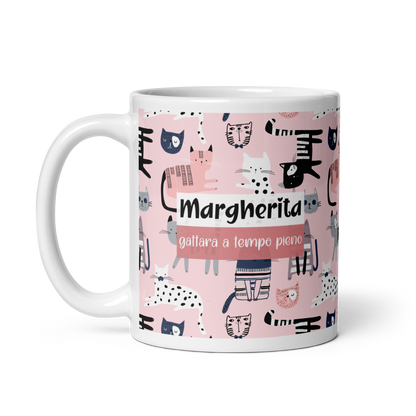 Tazza Personalizzata “Gattara a tempo pieno”