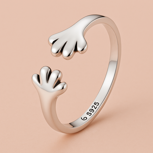 Anello "Abbraccio Felino" in argento S925