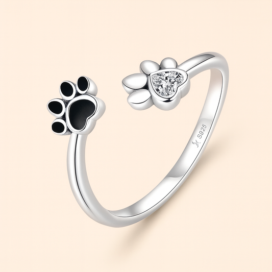 Anello "Zampette a Cuore" in argento 925