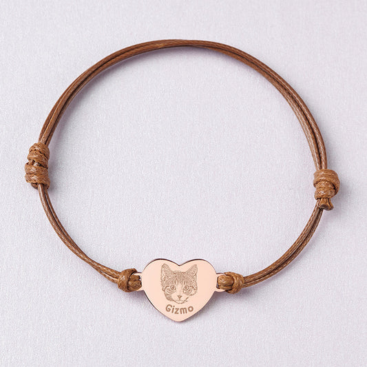 Bracciale a Cuore Personalizzato con Incisione