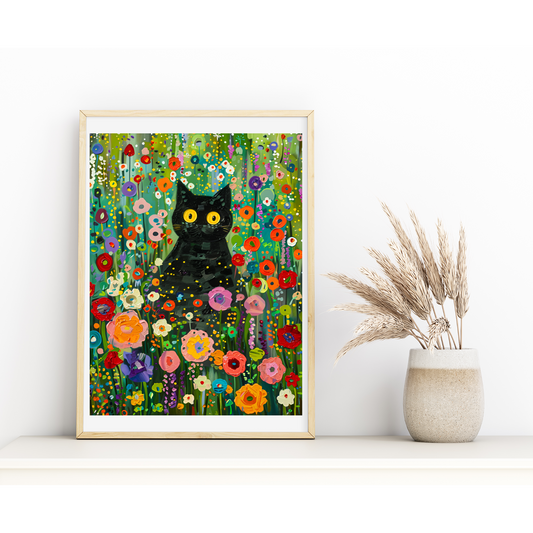 Poster "Gatto tra i Fiori"