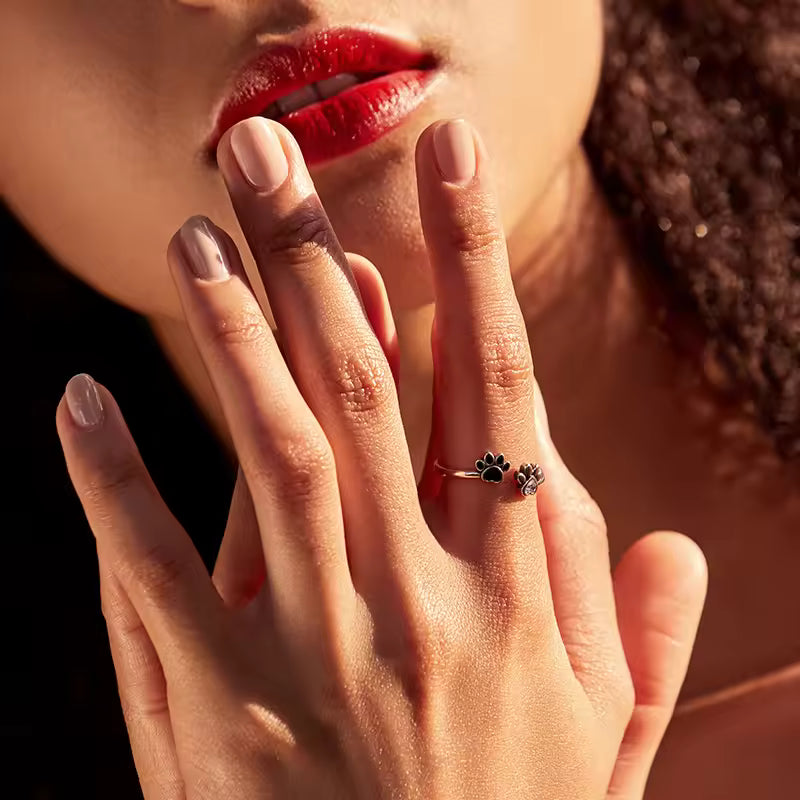 Anello "Zampette a Cuore" in argento 925