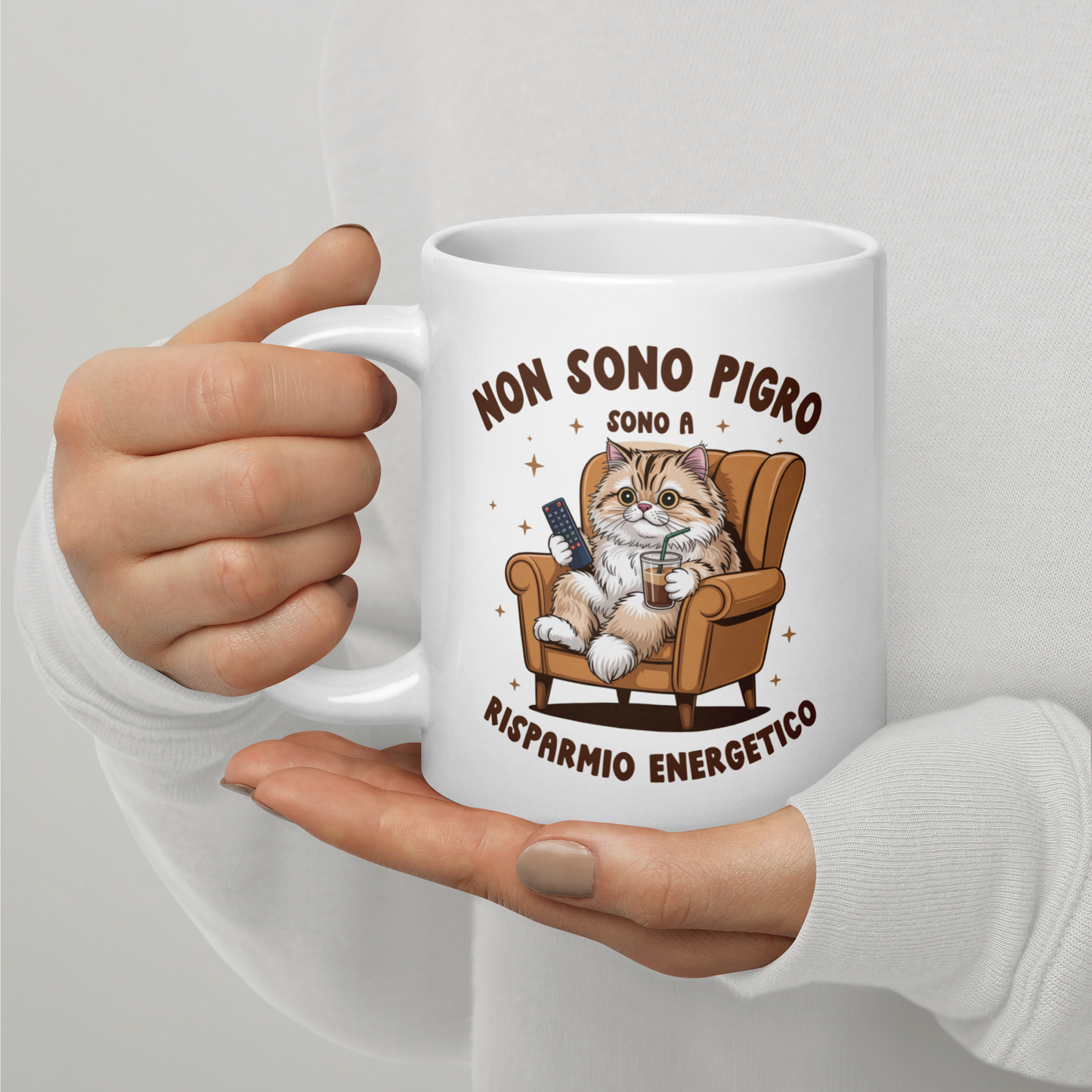 Tazza "Gattaro/a a risparmio energetico"