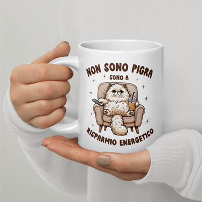 Tazza "Gattaro/a a risparmio energetico"